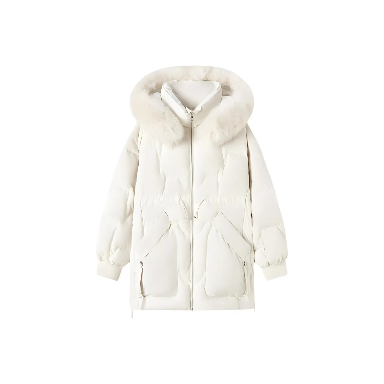 EICHITOO Пуховик Женский Natural Белый