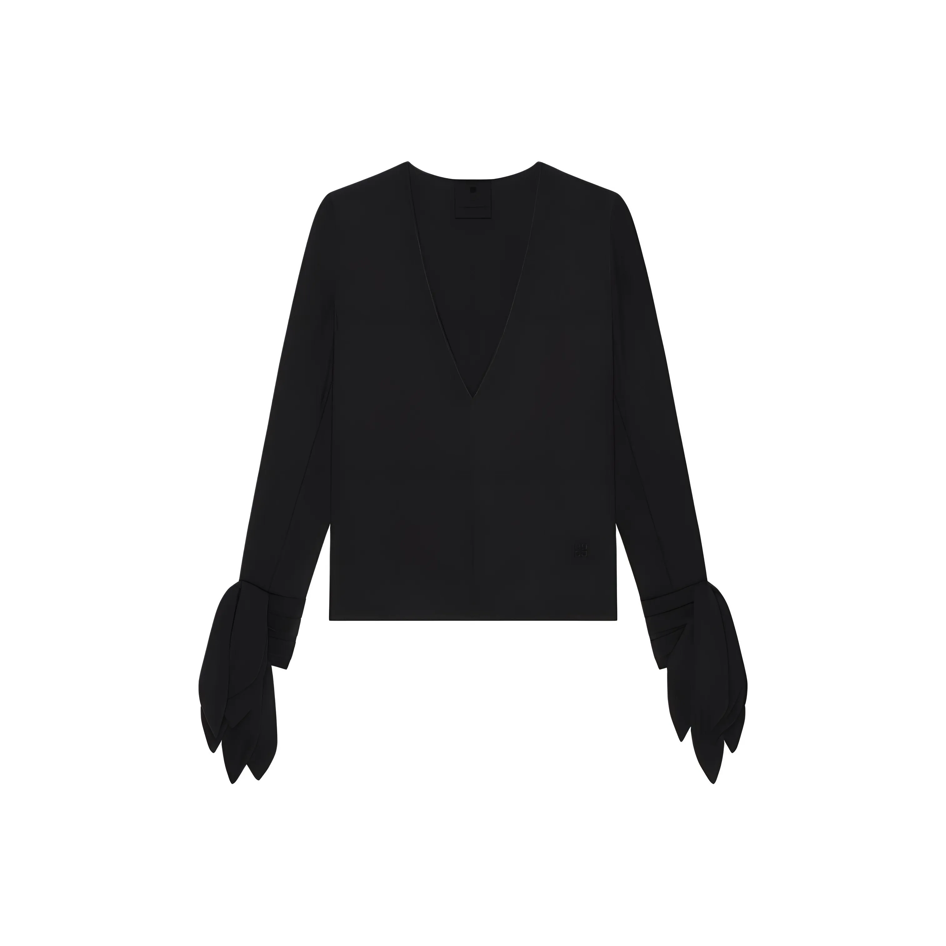 Givenchy 4G Embroidered Deep V Blouse