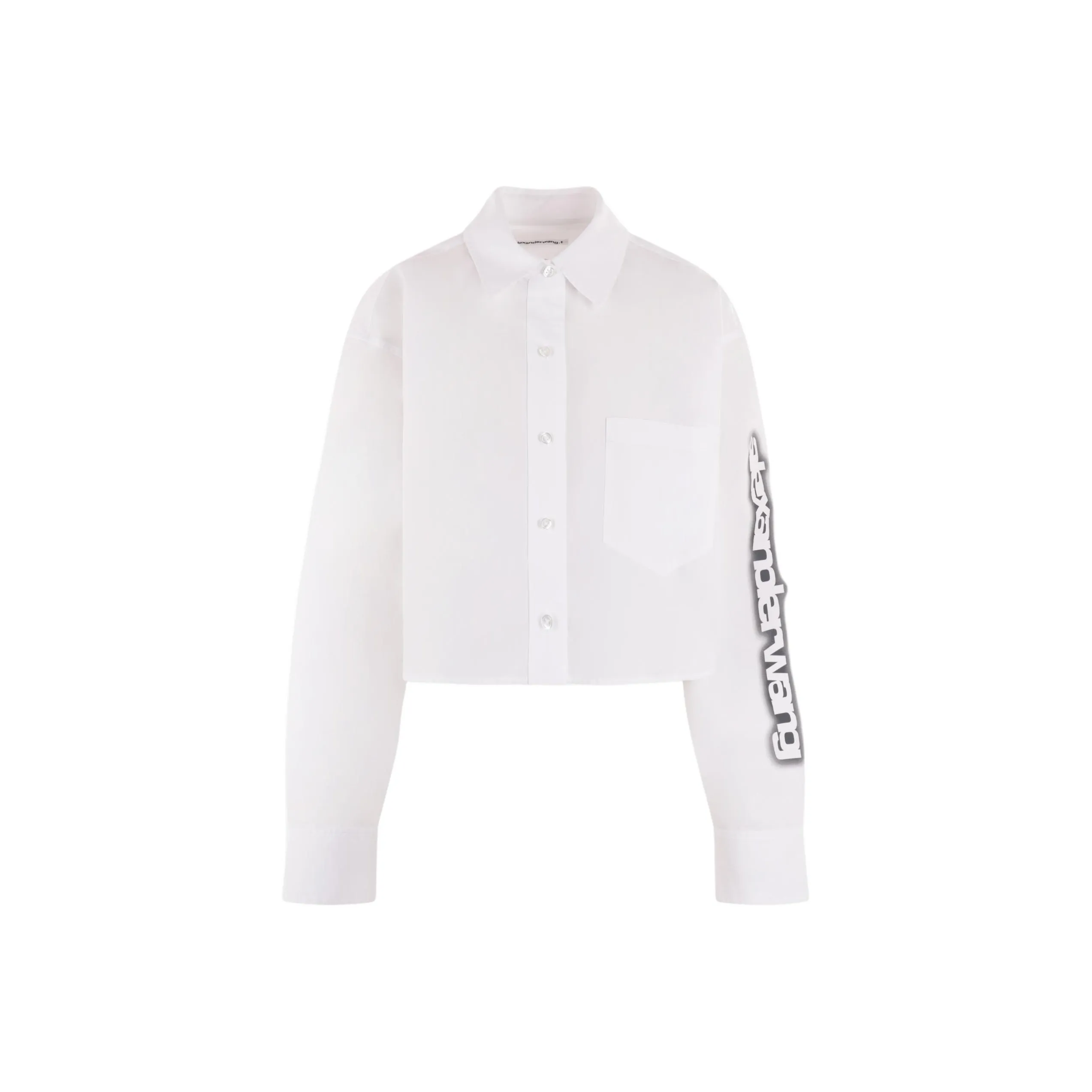 Alexander Wang Halo Print Cropped Button Up Shirt