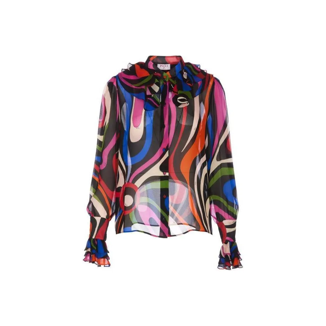 EMILIO PUCCI Marmo-Printed Button-Up Shirt