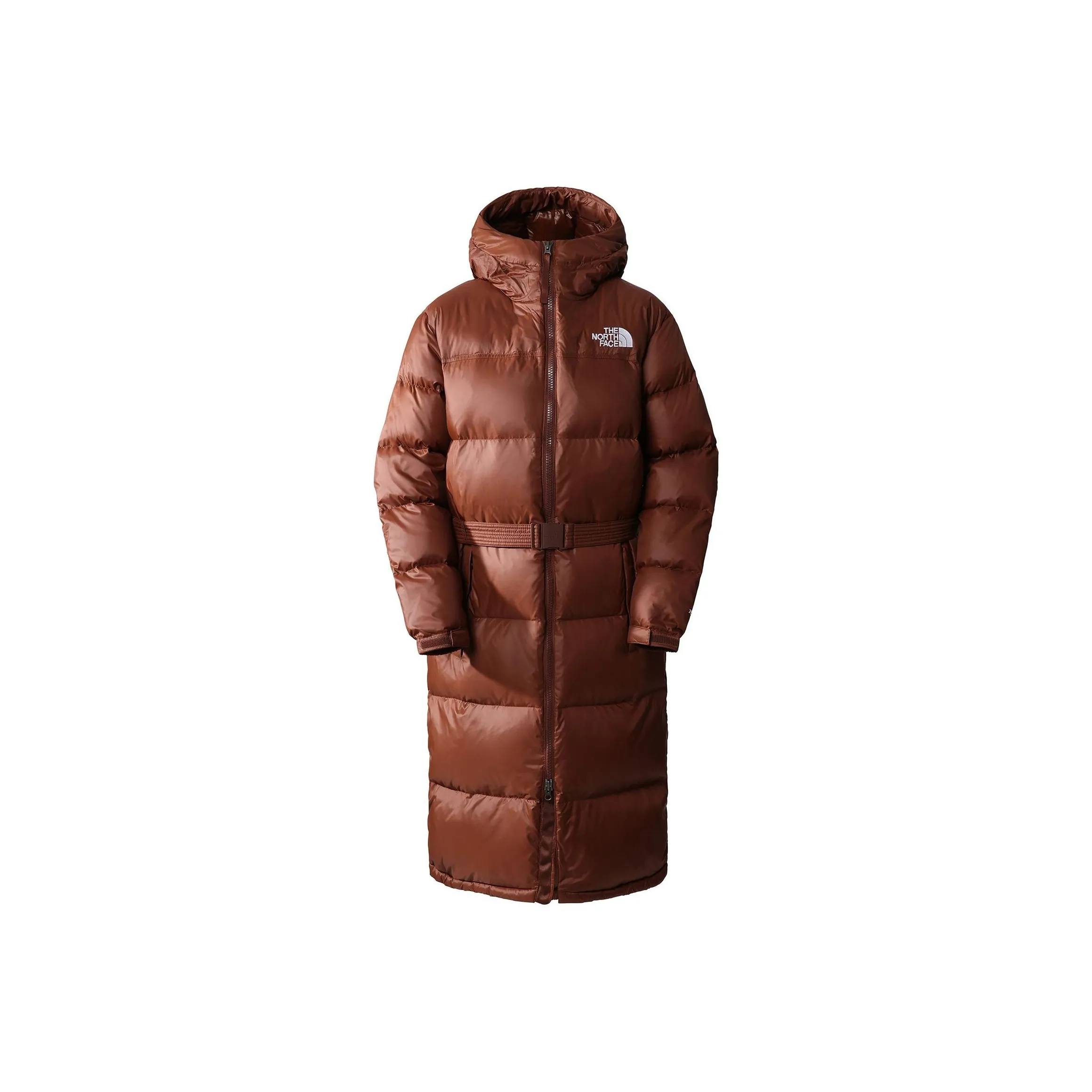 Gucci Biker Jacket Women'ss Nuptse Belted Long Parka Dark Oak