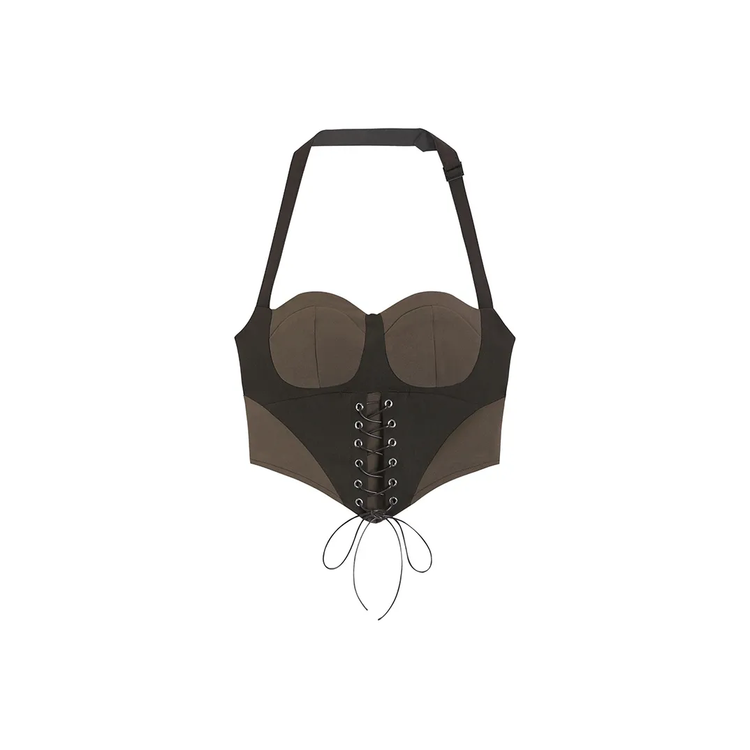 PAIN OR PLEASURE Топ на бретелях Женский Умбра