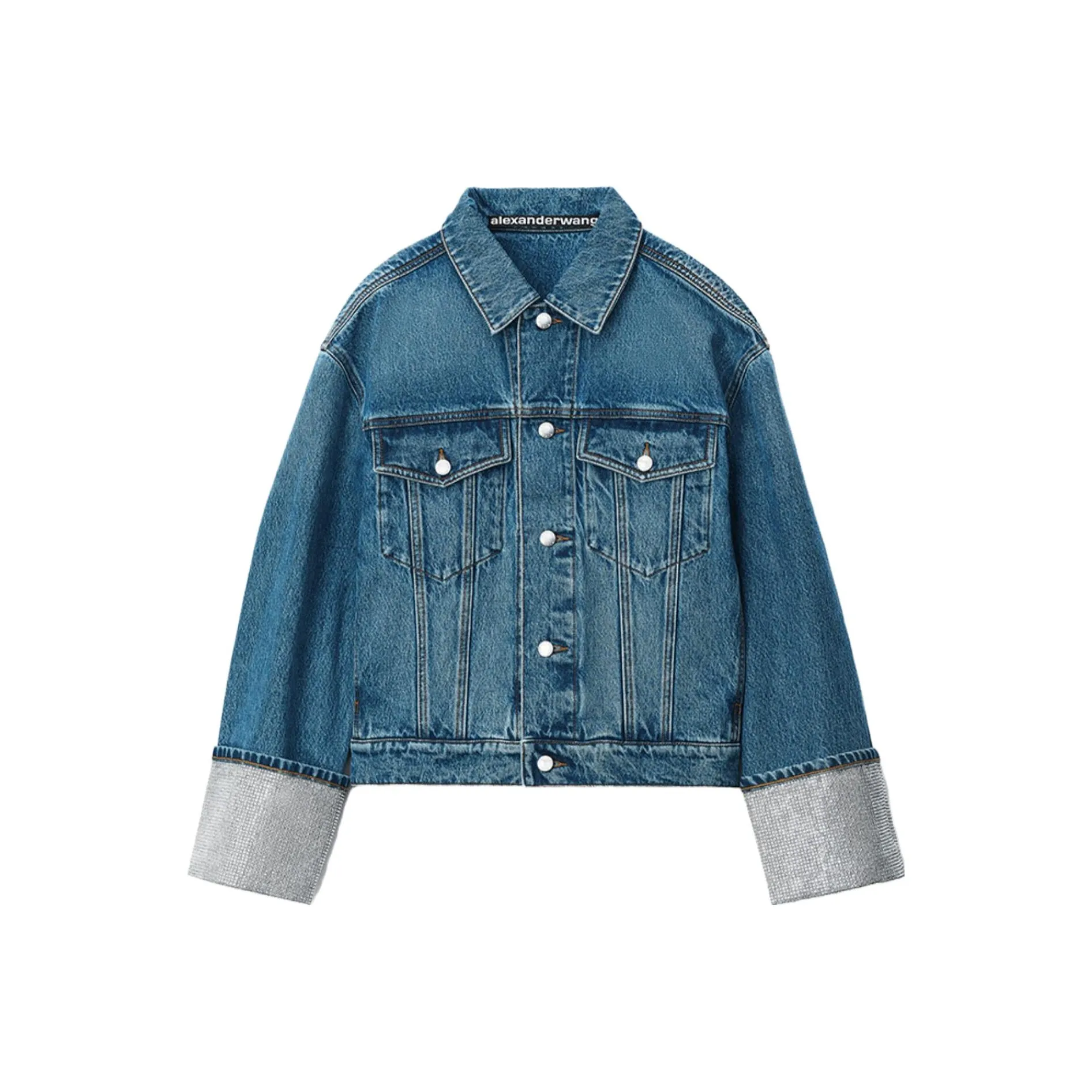 Alexander Wang Crystal Embellished Denim Jacket