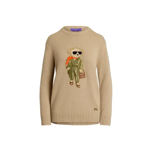Ralph Lauren Collection Коричнево-желтые женские кашемировые свитеры