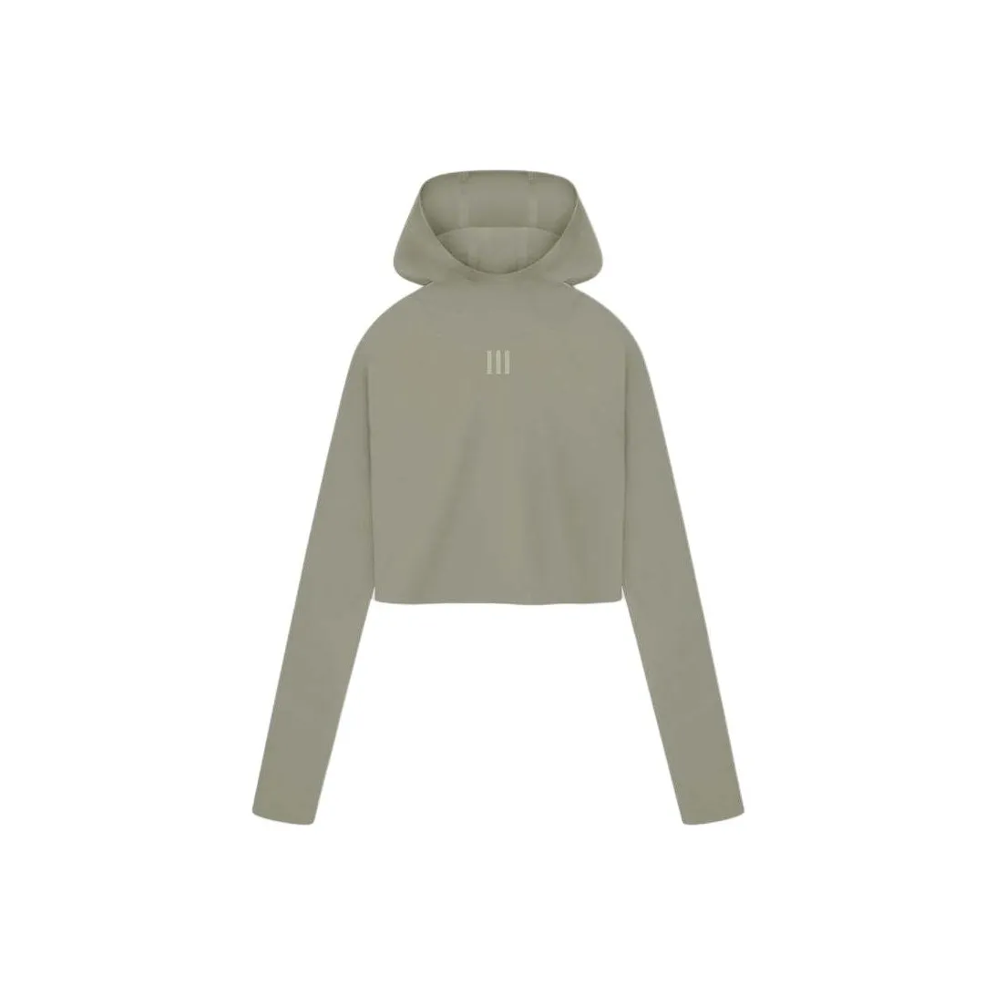 Fear Of God Athletics x Adidas SS24 Базовый слой CROP HOODIE Свитшот Женские Глина