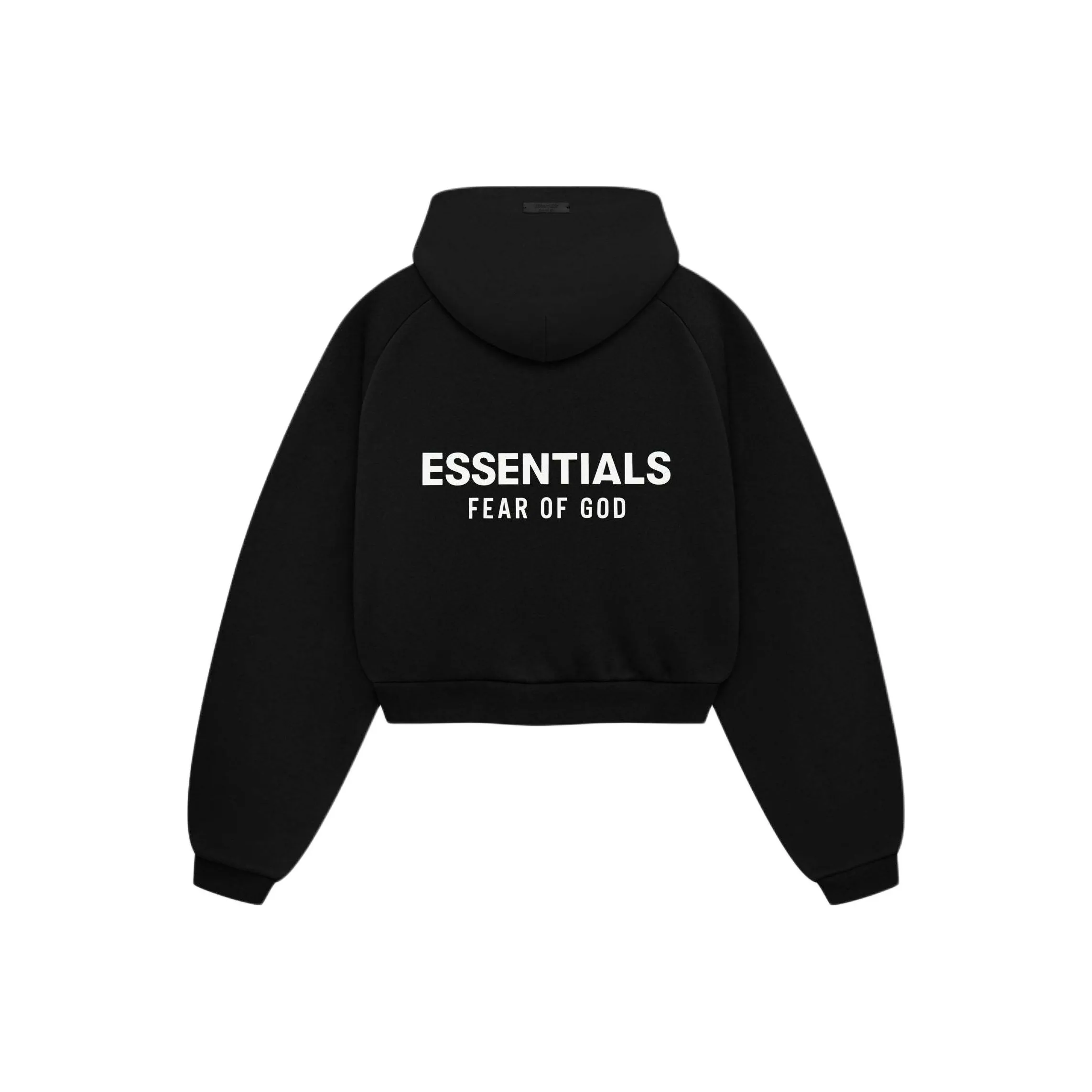 T-shirts manches longues Blanc Fleece Cropped Hoodie 'Black'