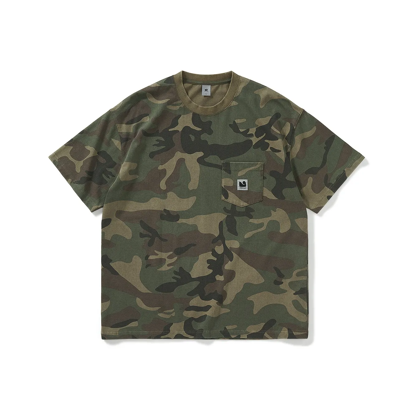714STREET 300G Тяжелый 100% хлопок Дружественный к коже Отводящий влагу Карман Короткий рукав T-рубашки Унисекс Камуфляж