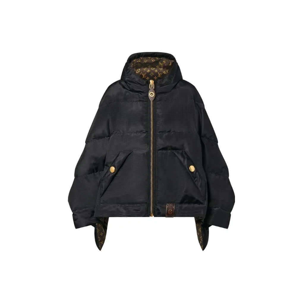 Lv Monogram Accent Pillow Puffer Cape