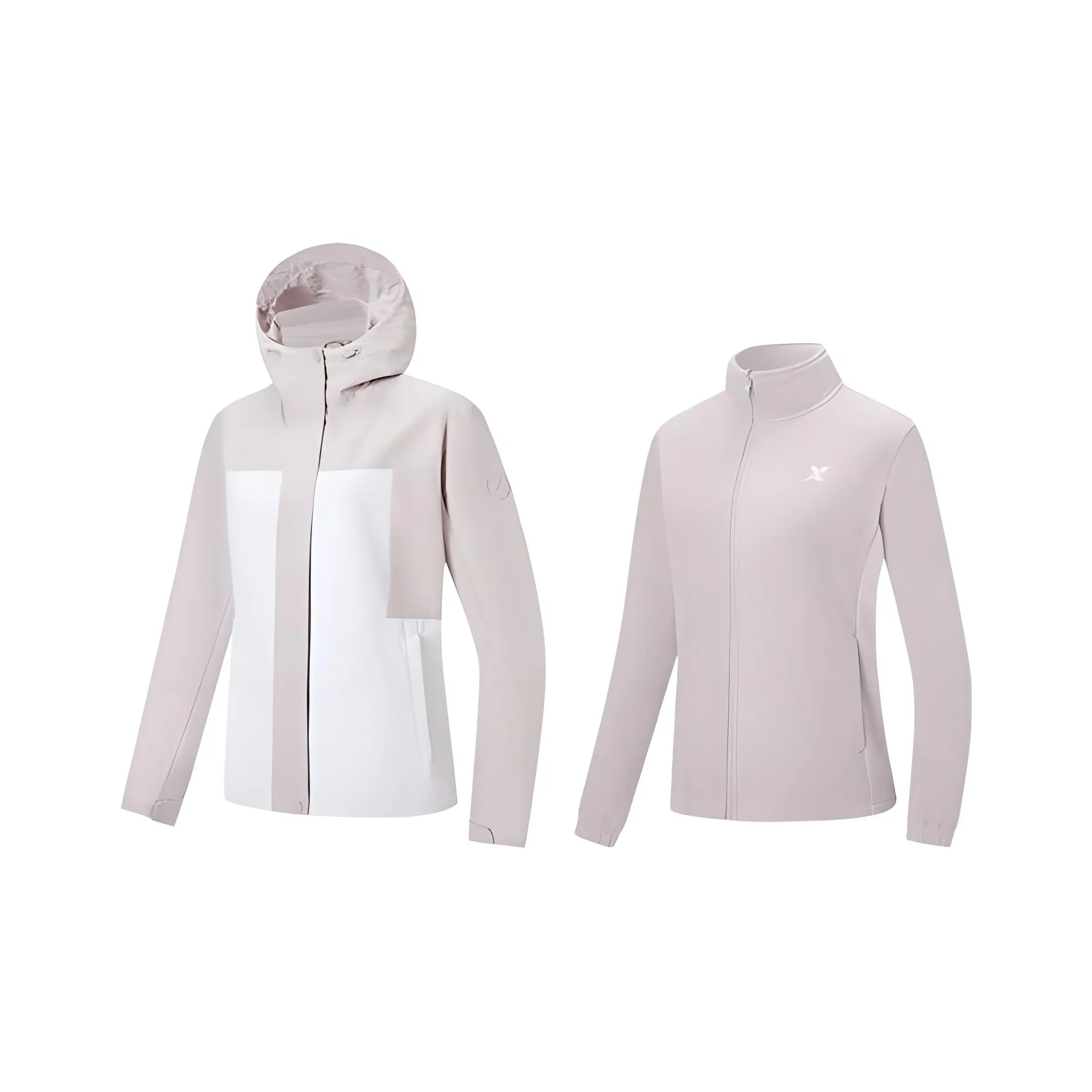 XTEP Variety Тренировки Коллекция Куртки Пальто Женские Pearl White Saго Purple