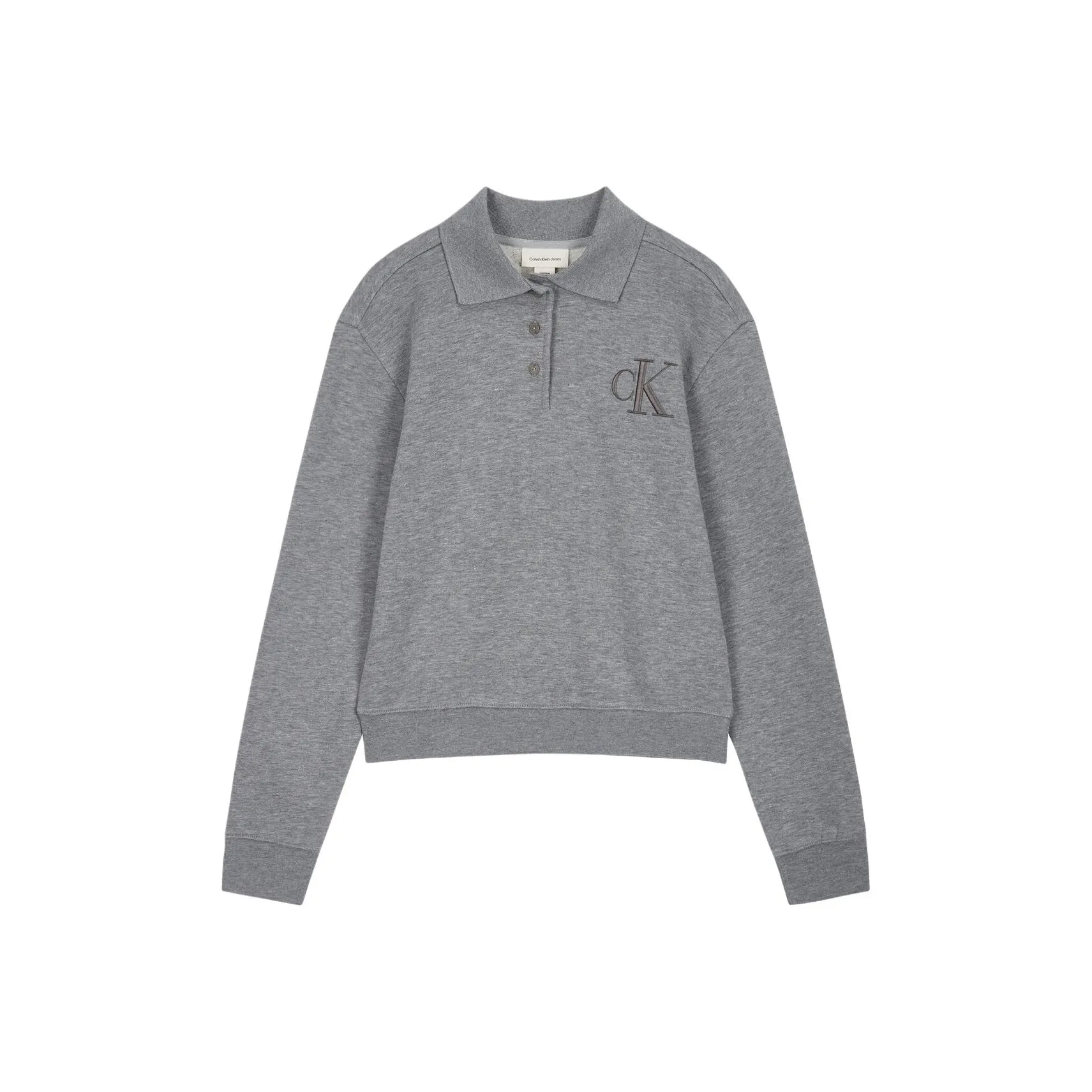 CALVIN KLEIN Polo Shirt Women's Medium Gray