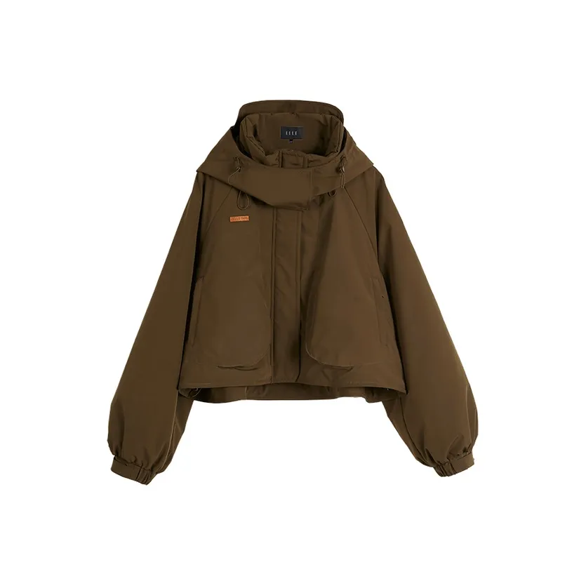 ELLE Пуховик Женский Темно-Зеленый