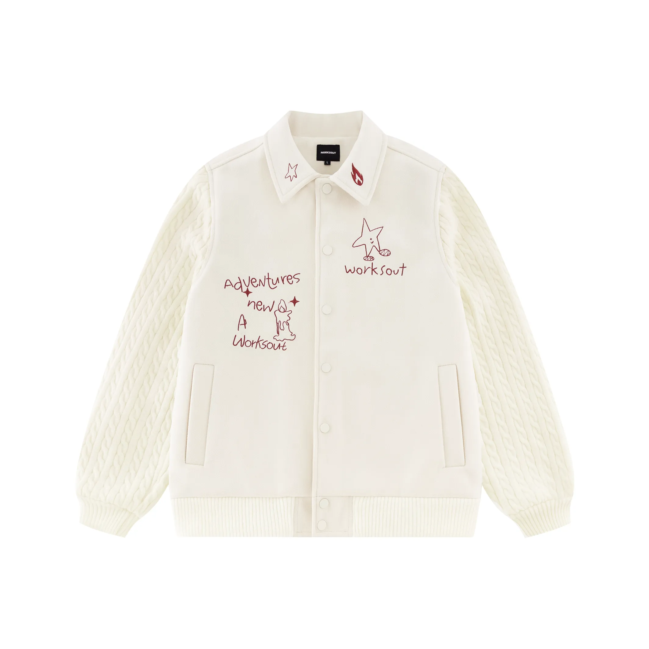 NICEBAD Вышивка Куртки Пальто Женские Белые