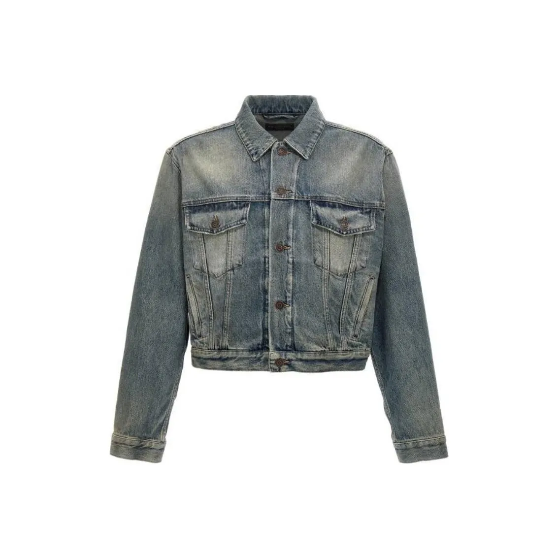 Balenciaga Logo Rhinestone Embellished Denim Jacket