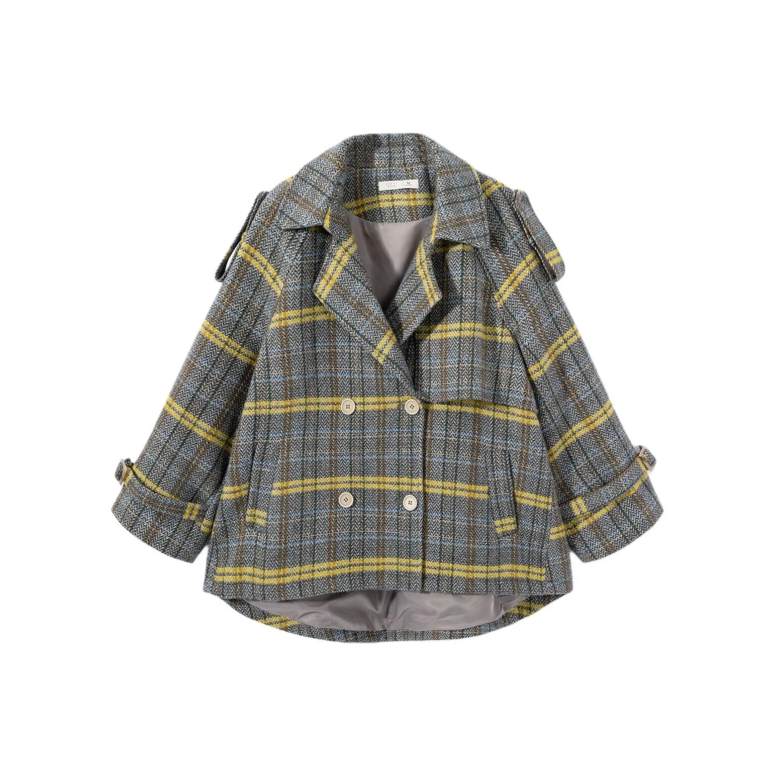EICHITOO Jackets & Coats Women's Medium Gray Plaid