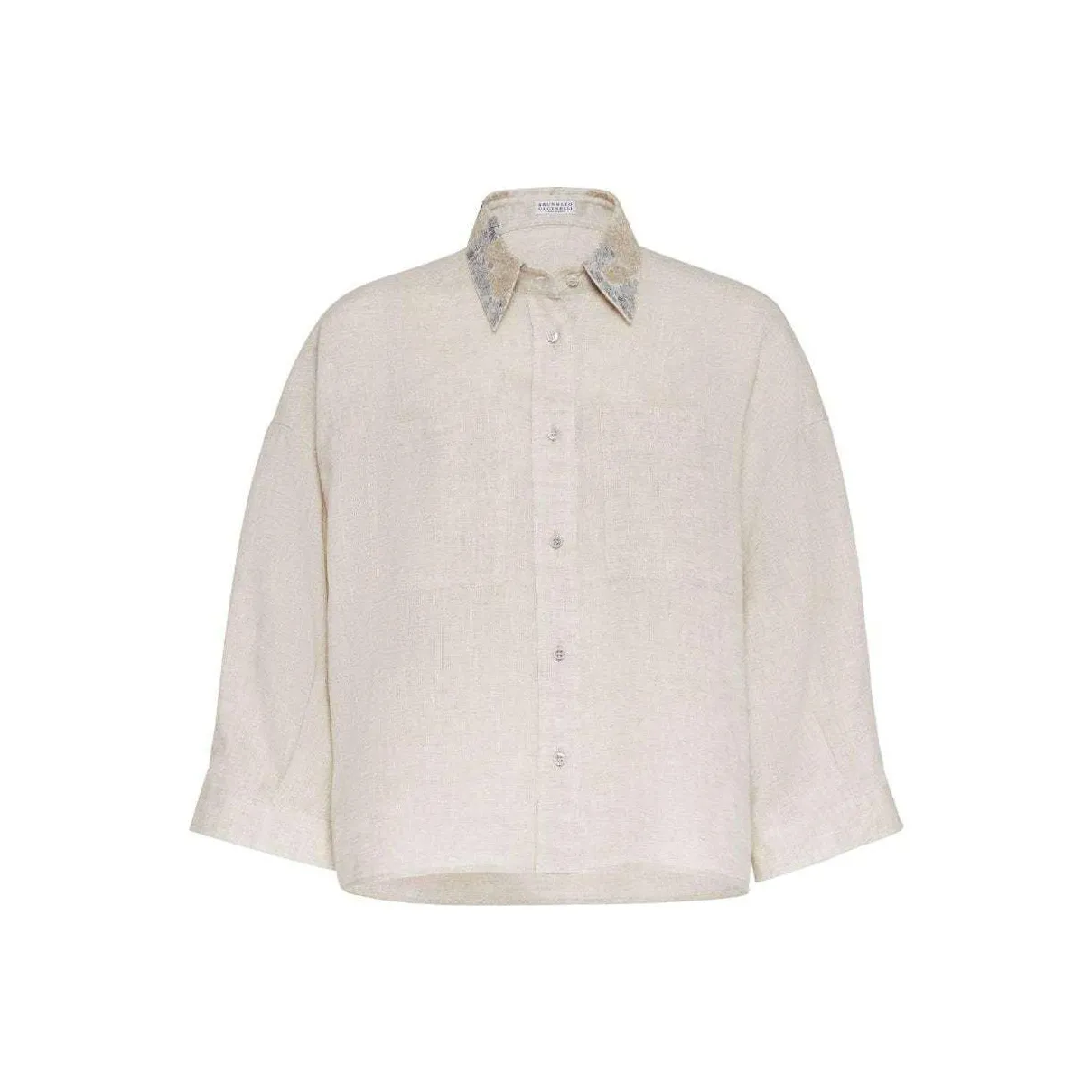 Brunello Cucinelli Three Quarter Sleeved Button Up Shirt