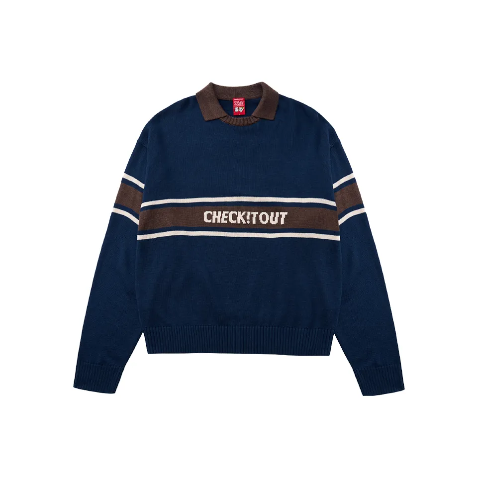 Checkitout Sweatshirts Unisex Glass Captain Blue/Brown/Ecru
