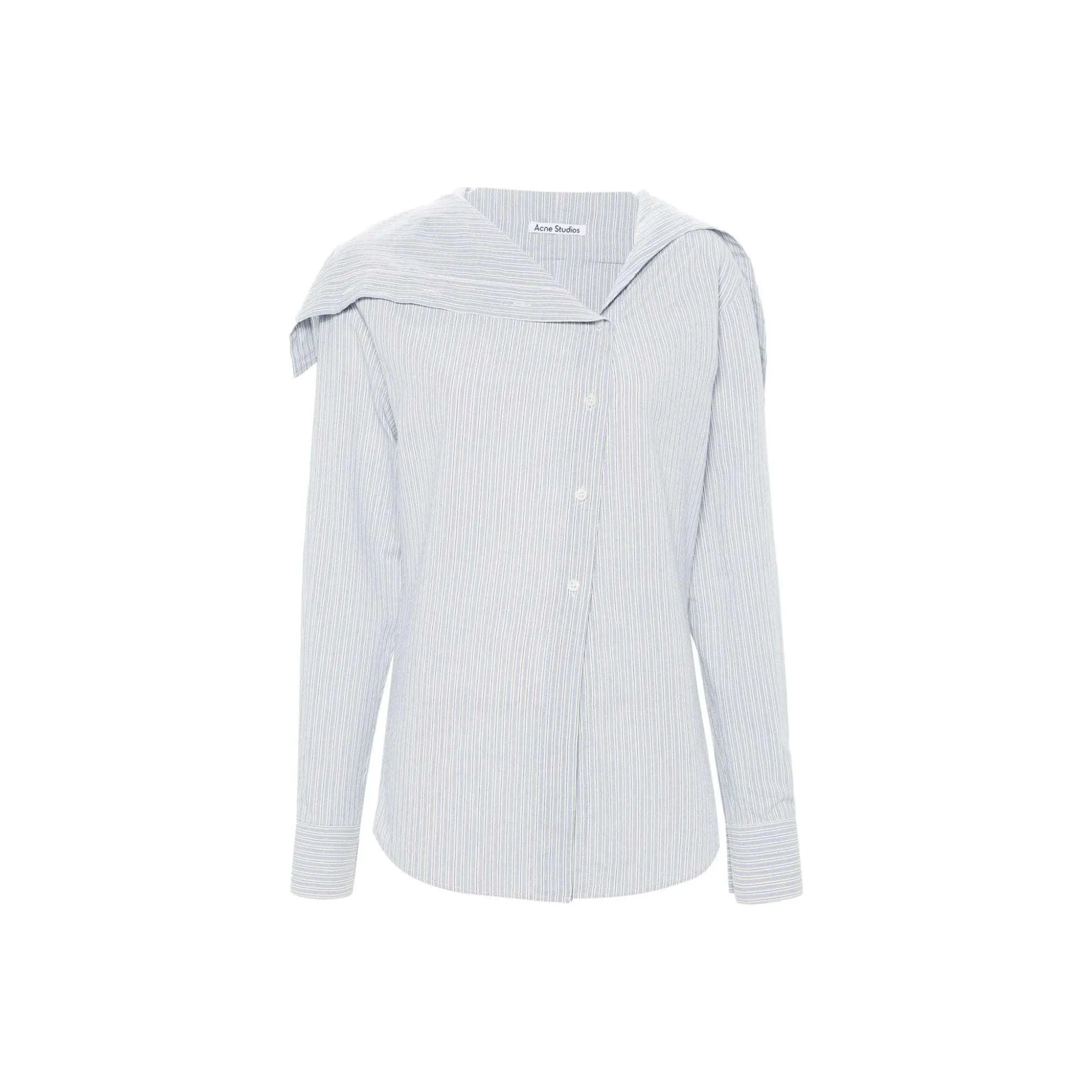 Acne Studios SS24 Рубашка Женская Синяя Белая
