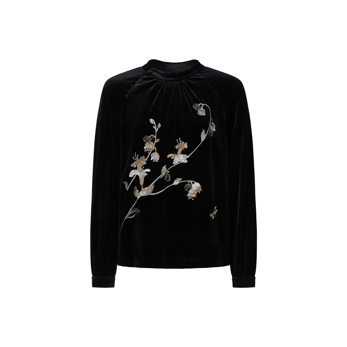 JZ. ANNAKRO Шифон Рубашка Женская Без рисунка Черная