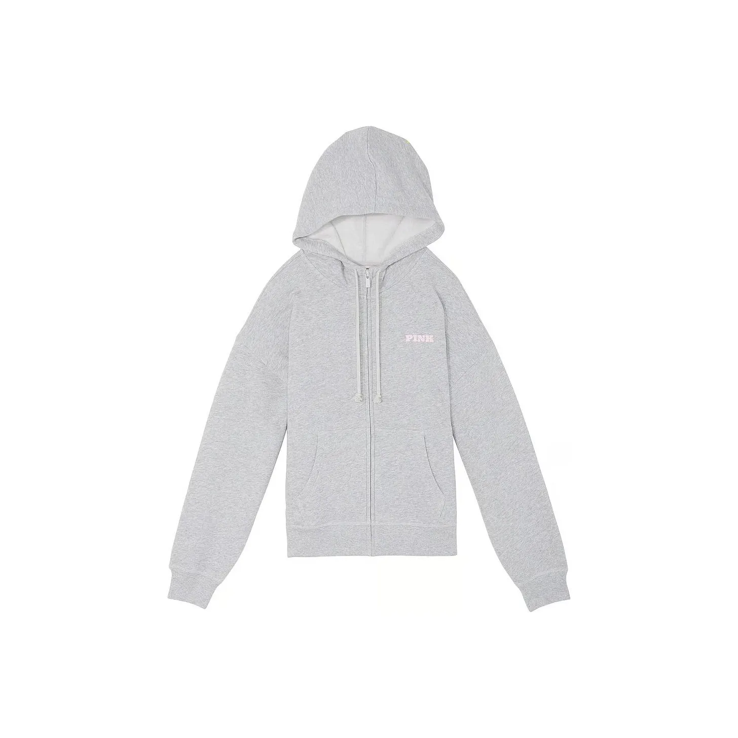 Victoria's Secret PINK Ivy Fleece Campus Full Zip Hoodie/MHG Sweatshirt Women's Medium Gray