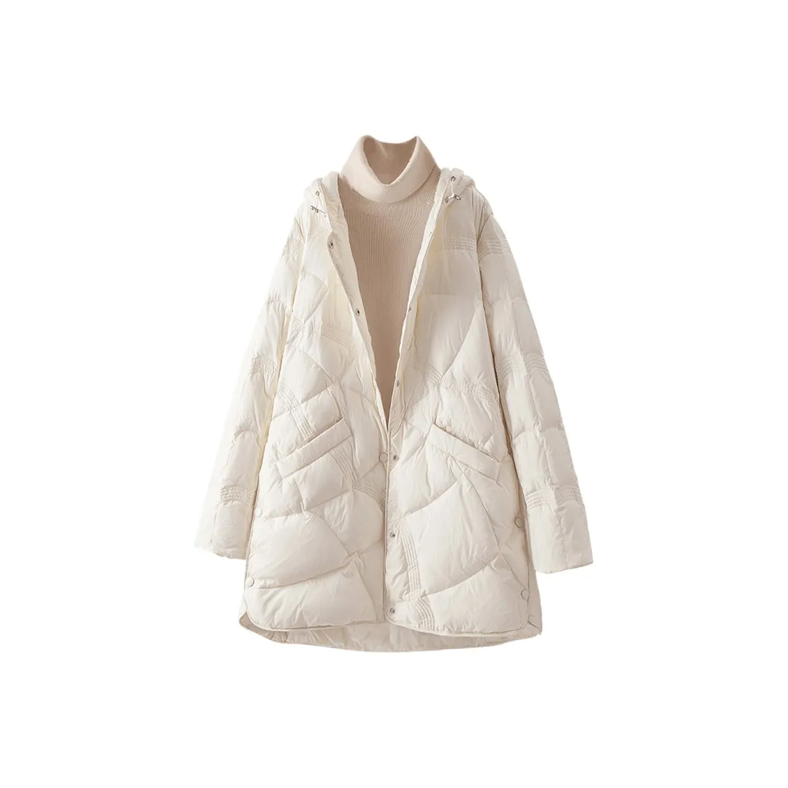 Cypress House Пуховик Женский Бежевый