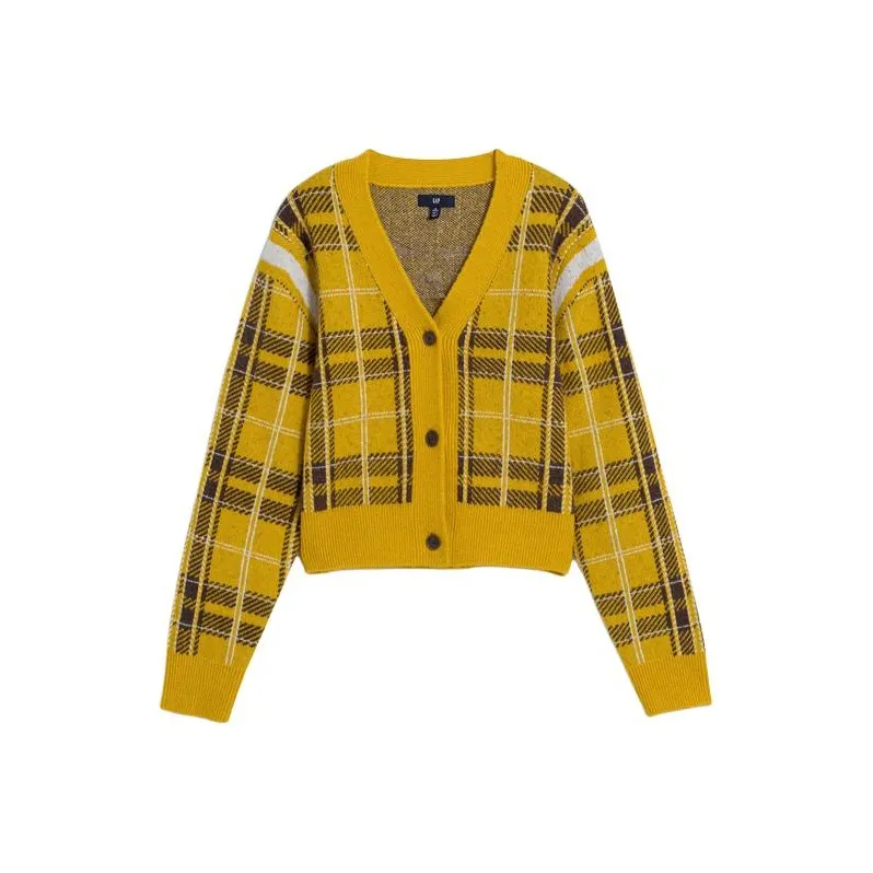 GAP Трикотаж Женский Желтый Клетка