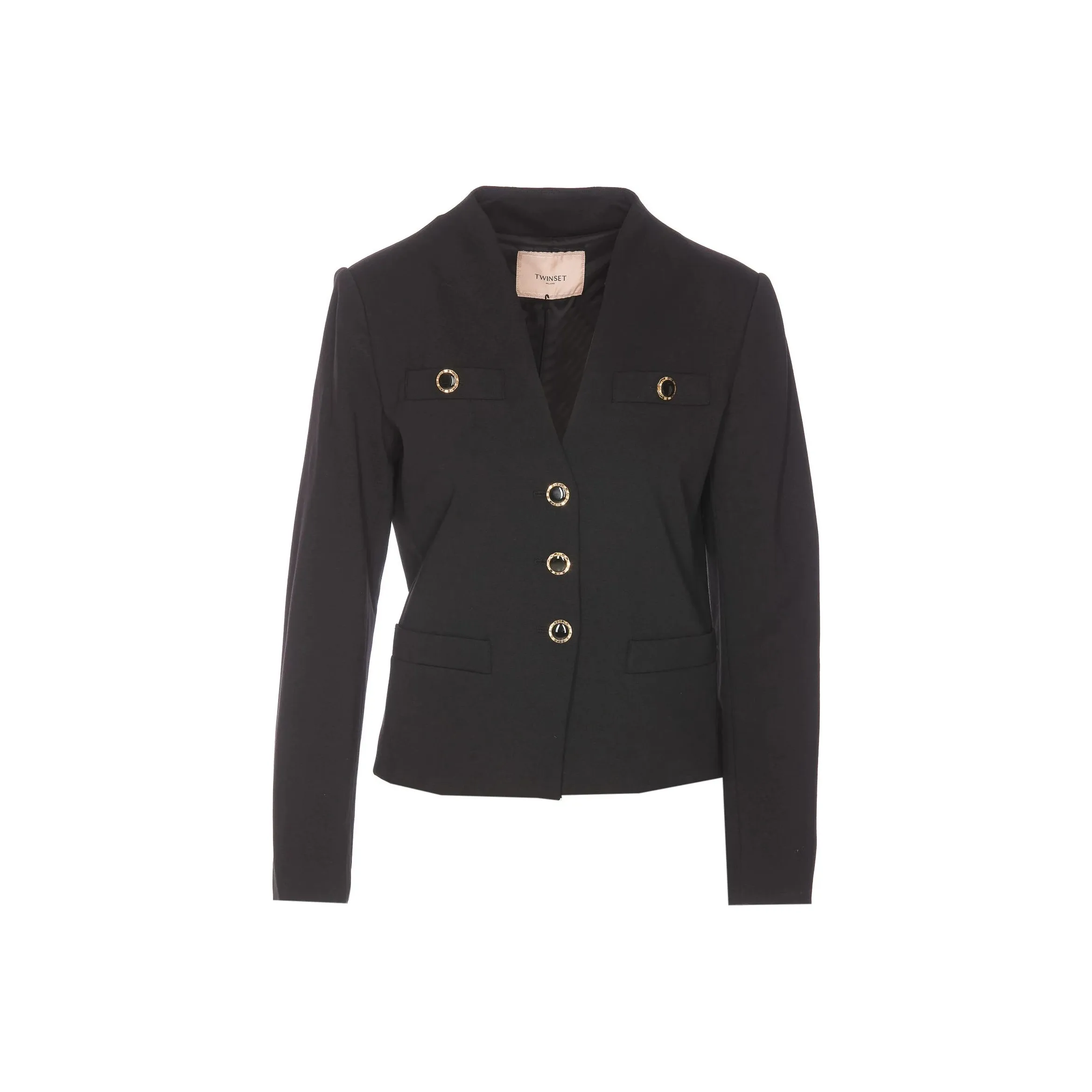 Twinset Collarless Single Breasted Blazer