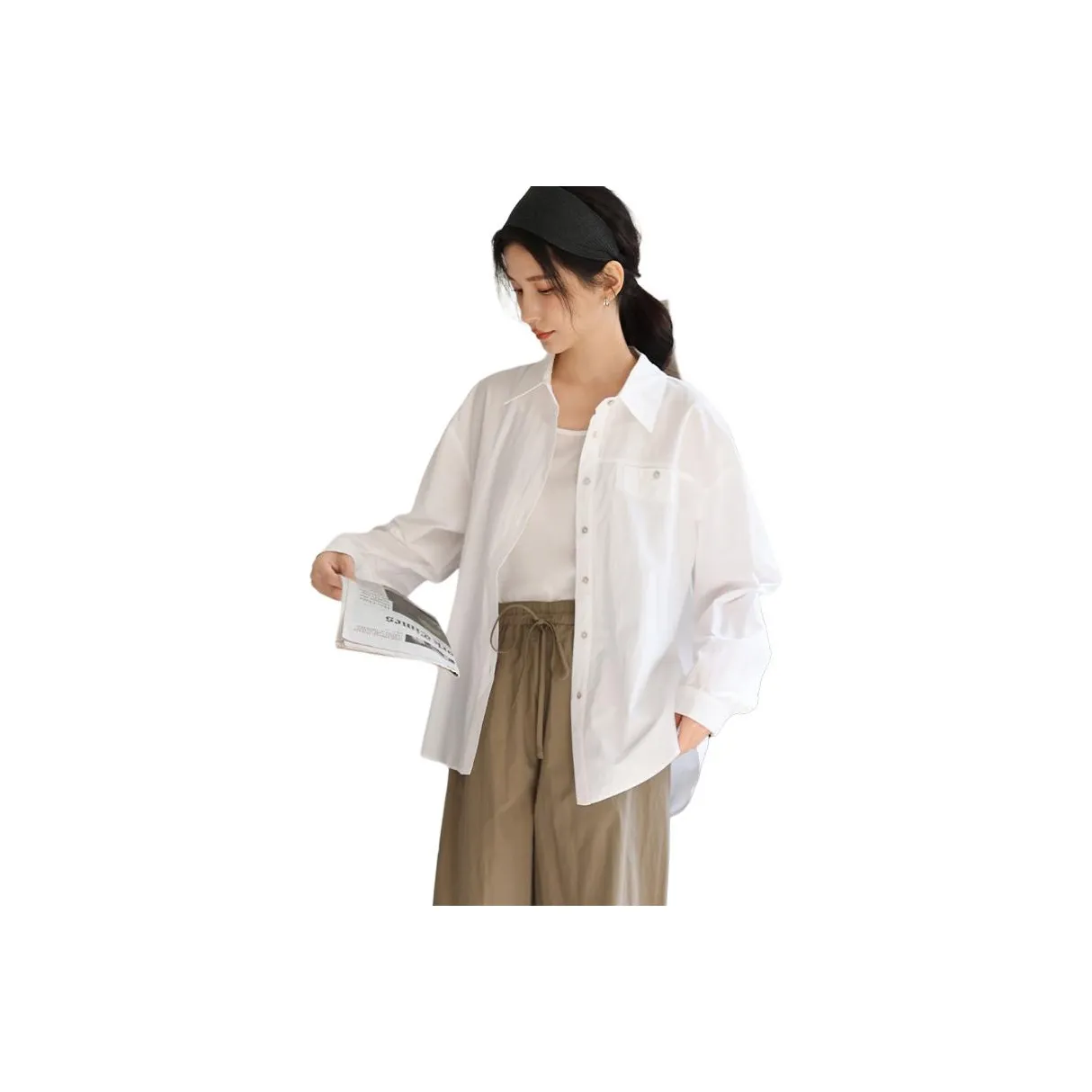 DianThia Long Sleeved Shirt Women's Ecru