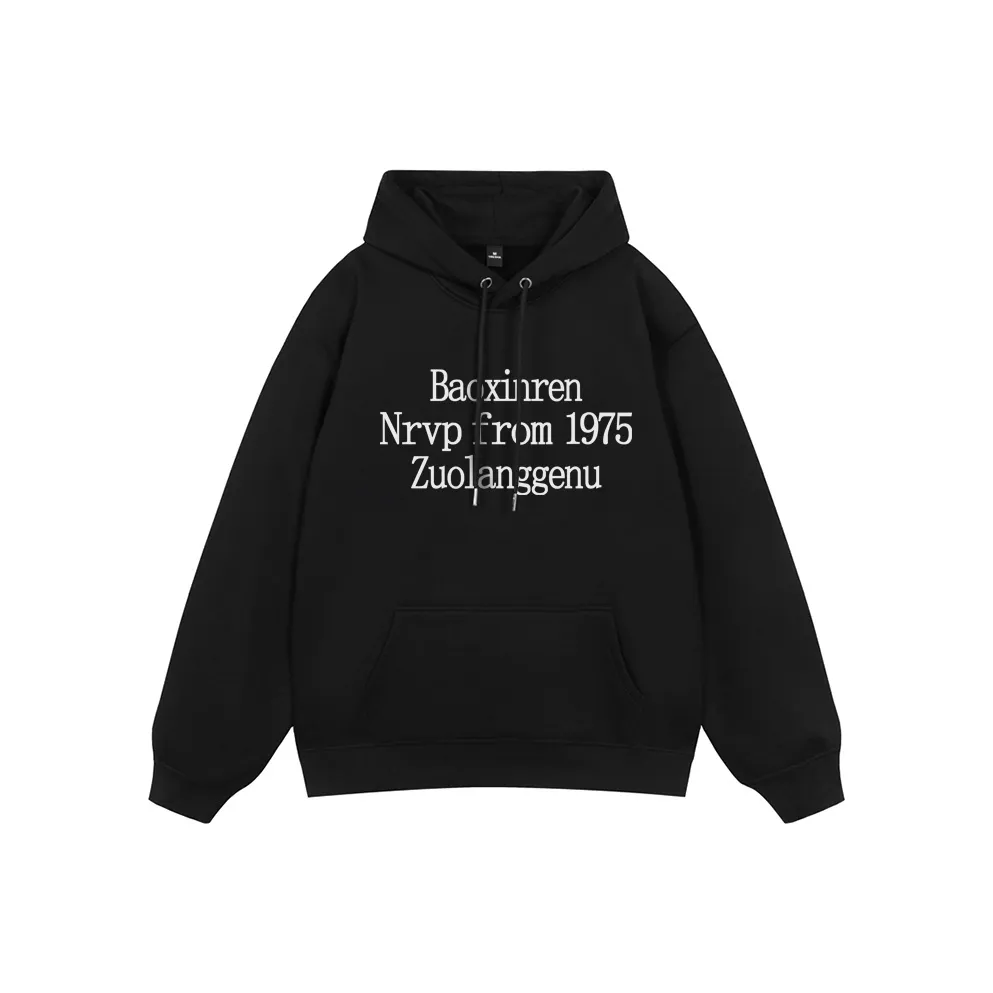 ZUOLANGGENU Толстовка Унисекс Черный