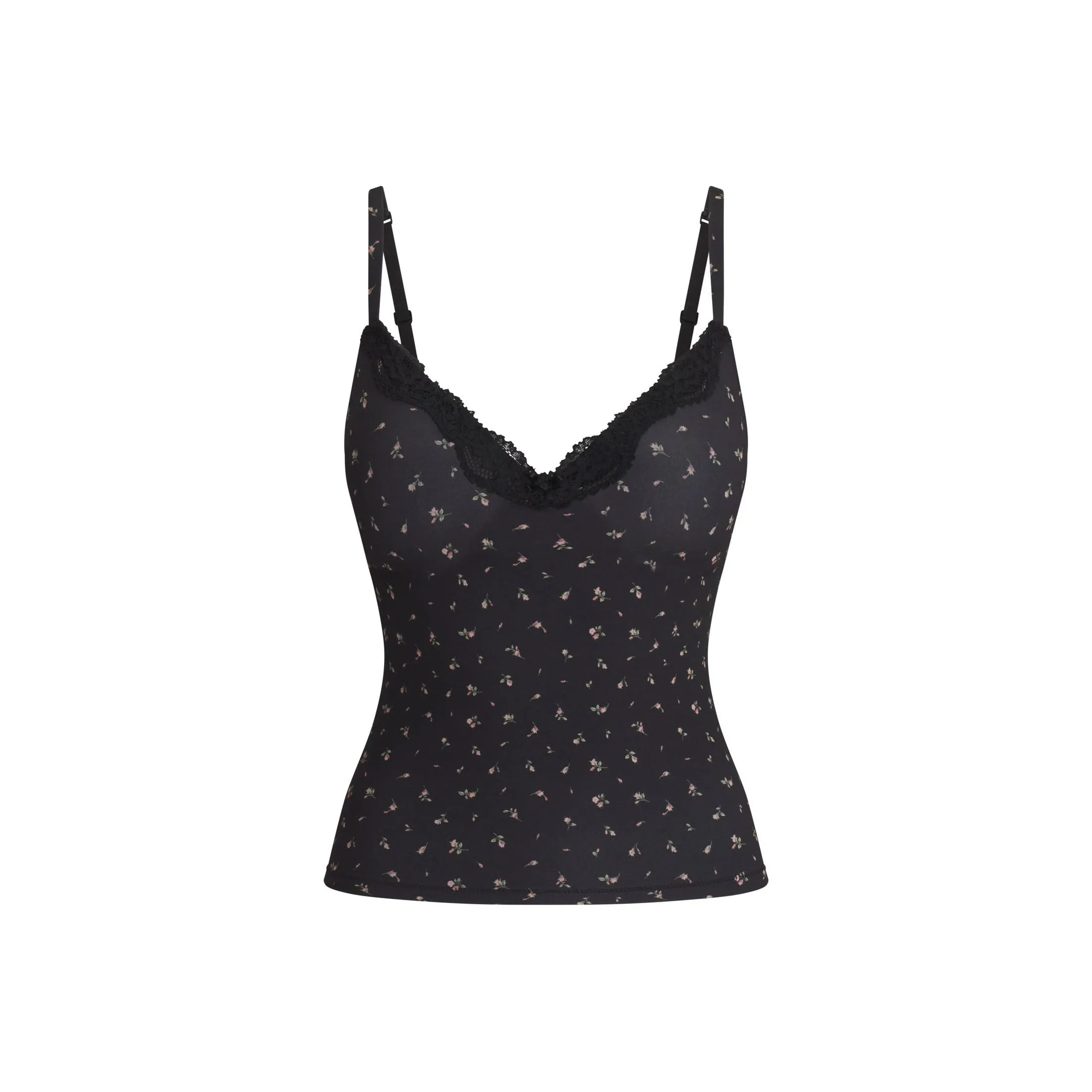 SKIMS FW24 FITS EVERYBODY LACE PUSH UP CAMI Camisole Women's ONYX ROSEBUD PRINT/Agate Rosebud Print
