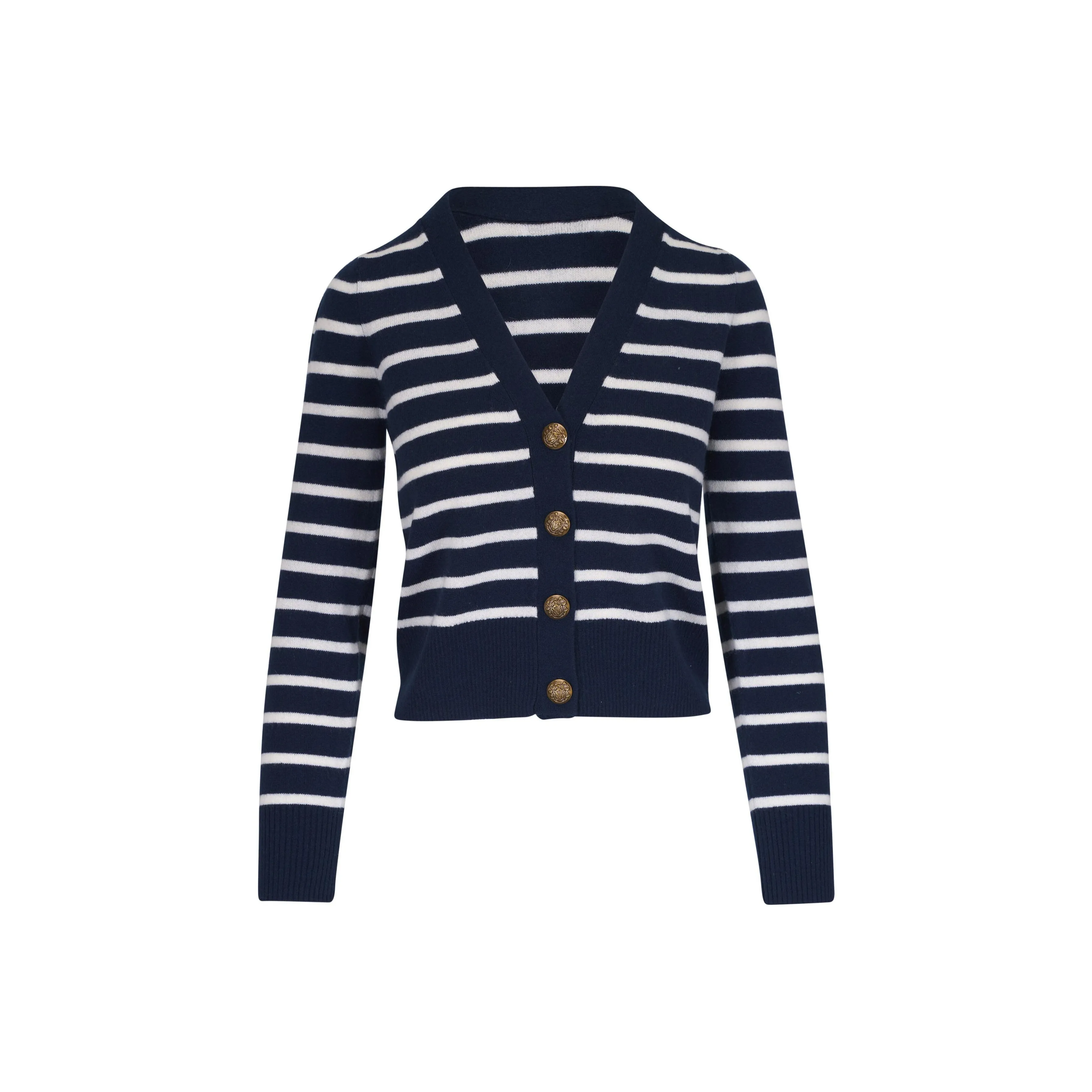 Veronica Beard Striped Cashmere Cardigan
