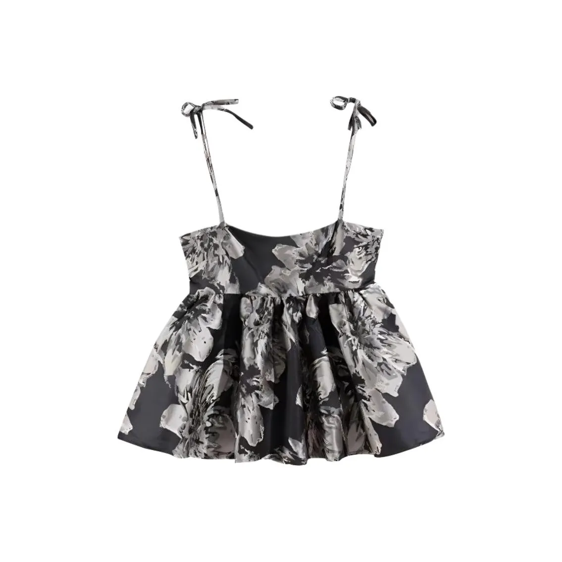 IQC Топ на бретелях Женский Черный Цветочный