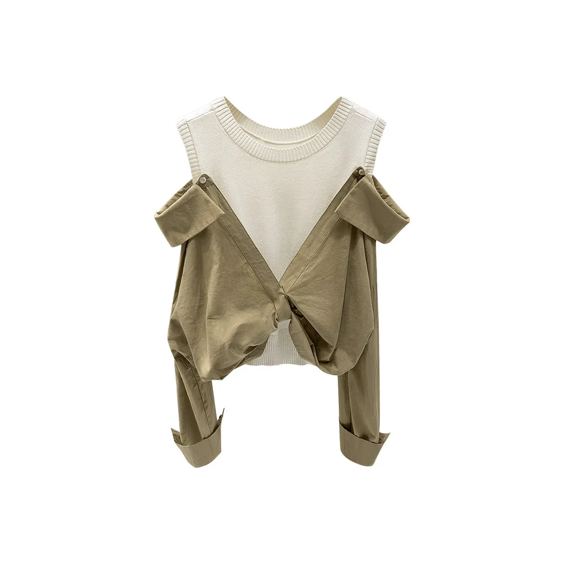 Cypress House Рубашка Женская Хаки и Бежевая