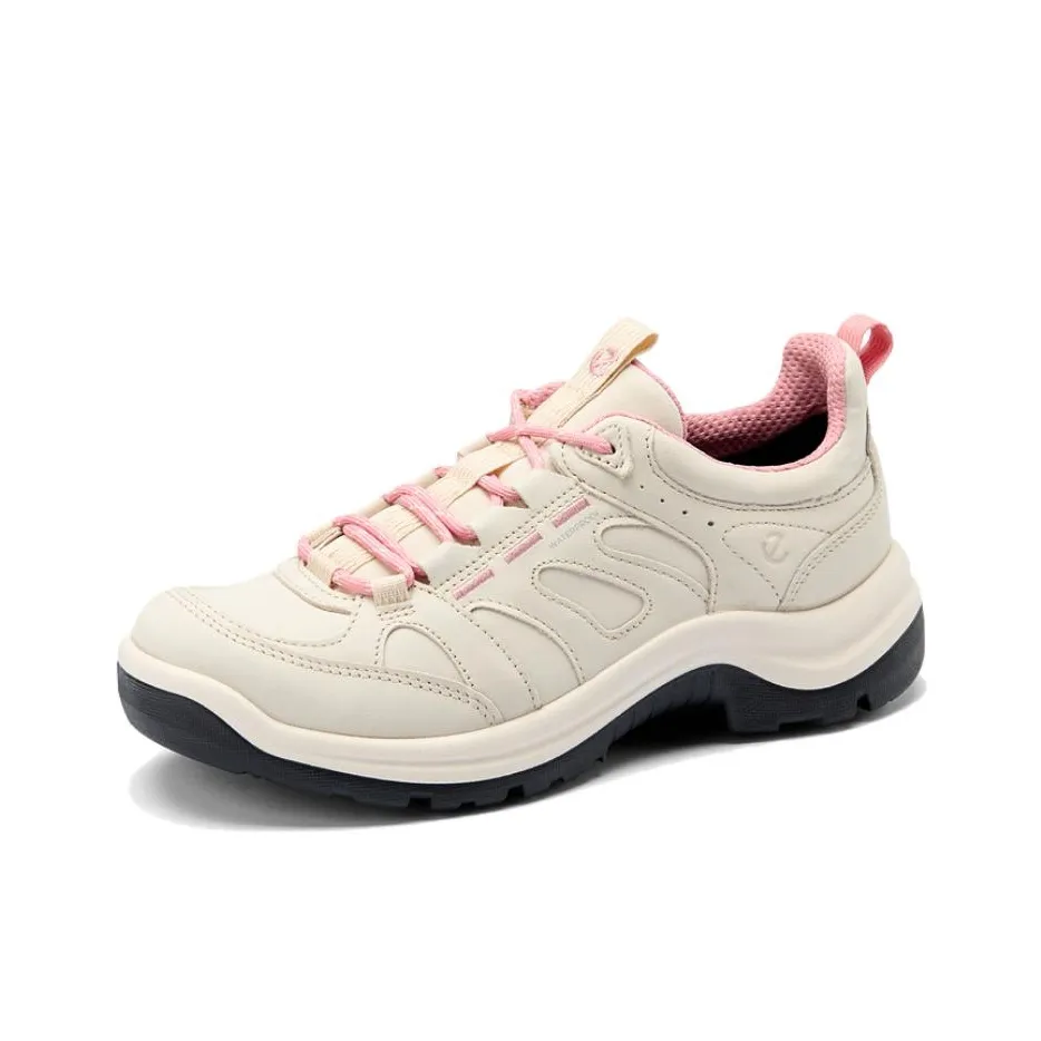 Ecco Off шоссе Series Покрытие Отводящий влагу Дышащий Низкий Топ Походная обувь Женская Бежево-розовая
