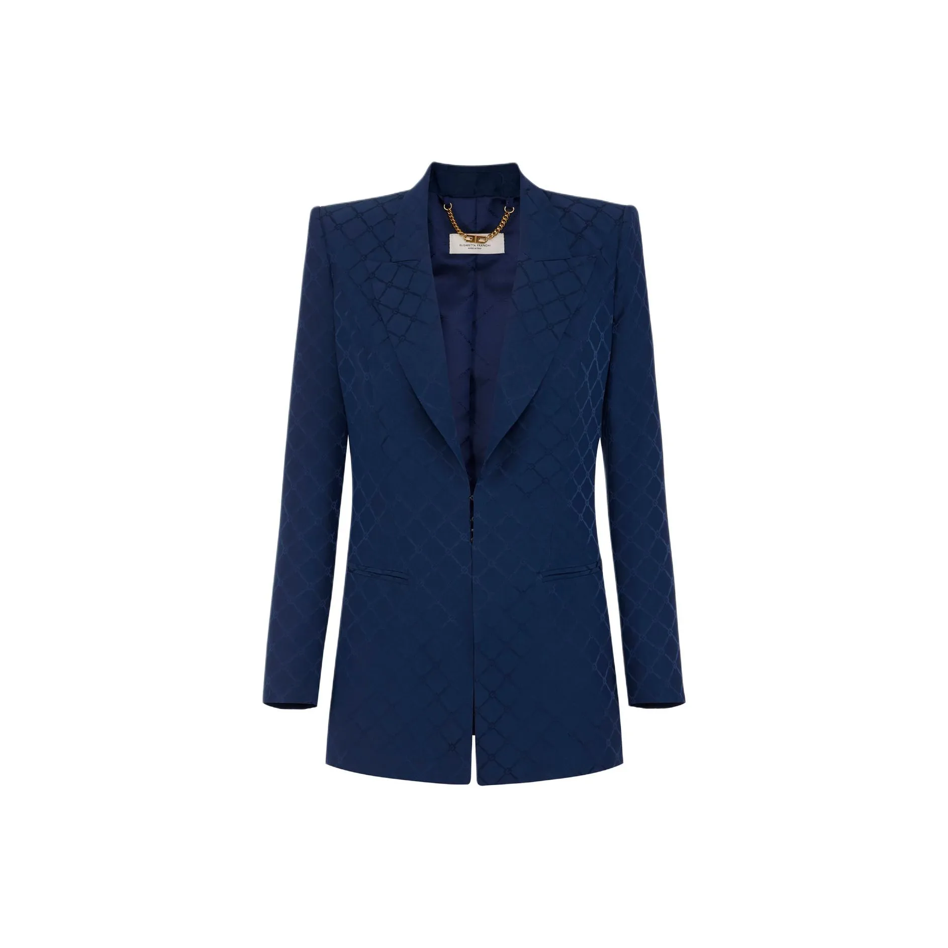 Elisabetta Franchi Diamond Jacquard Satin Jacket