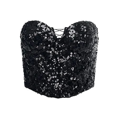 AS DALIO Без бретелек Топ Женский Черный