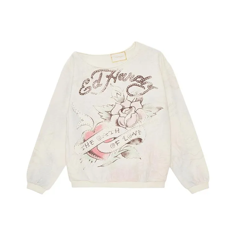 Ed Hardy SS24 Свитшот Женский Айвори Белый