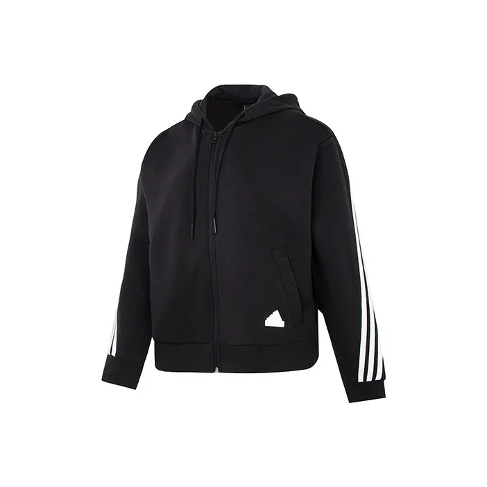 adidas Women's Future Icons 3-Stripes Full-Zip Hoodie Black