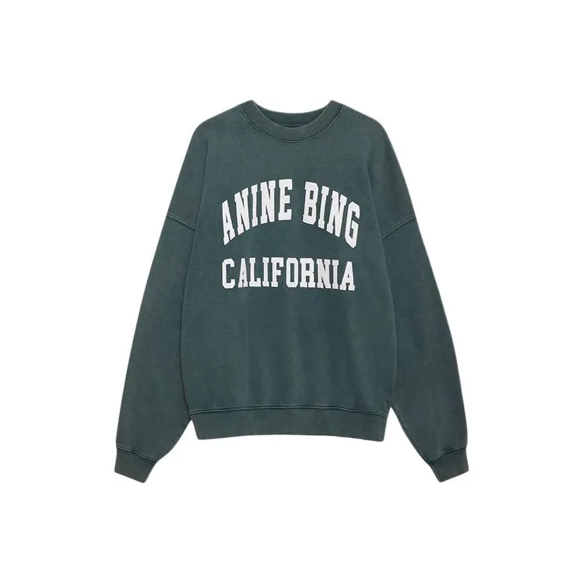 Anine Bing Miles Logo Printed Crewneck Sweatshirt