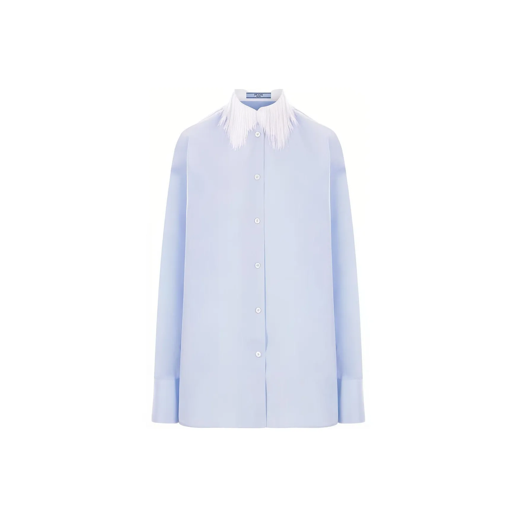 PRADA Fringed Collar Button Up Shirt