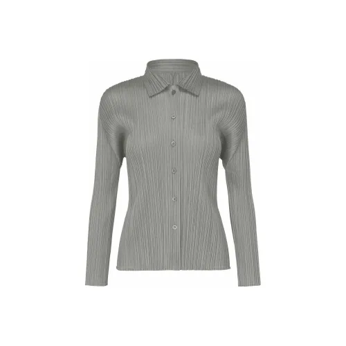 PLEATS PLEASE ISSEY MIYAKE Серые Женские Рубашки