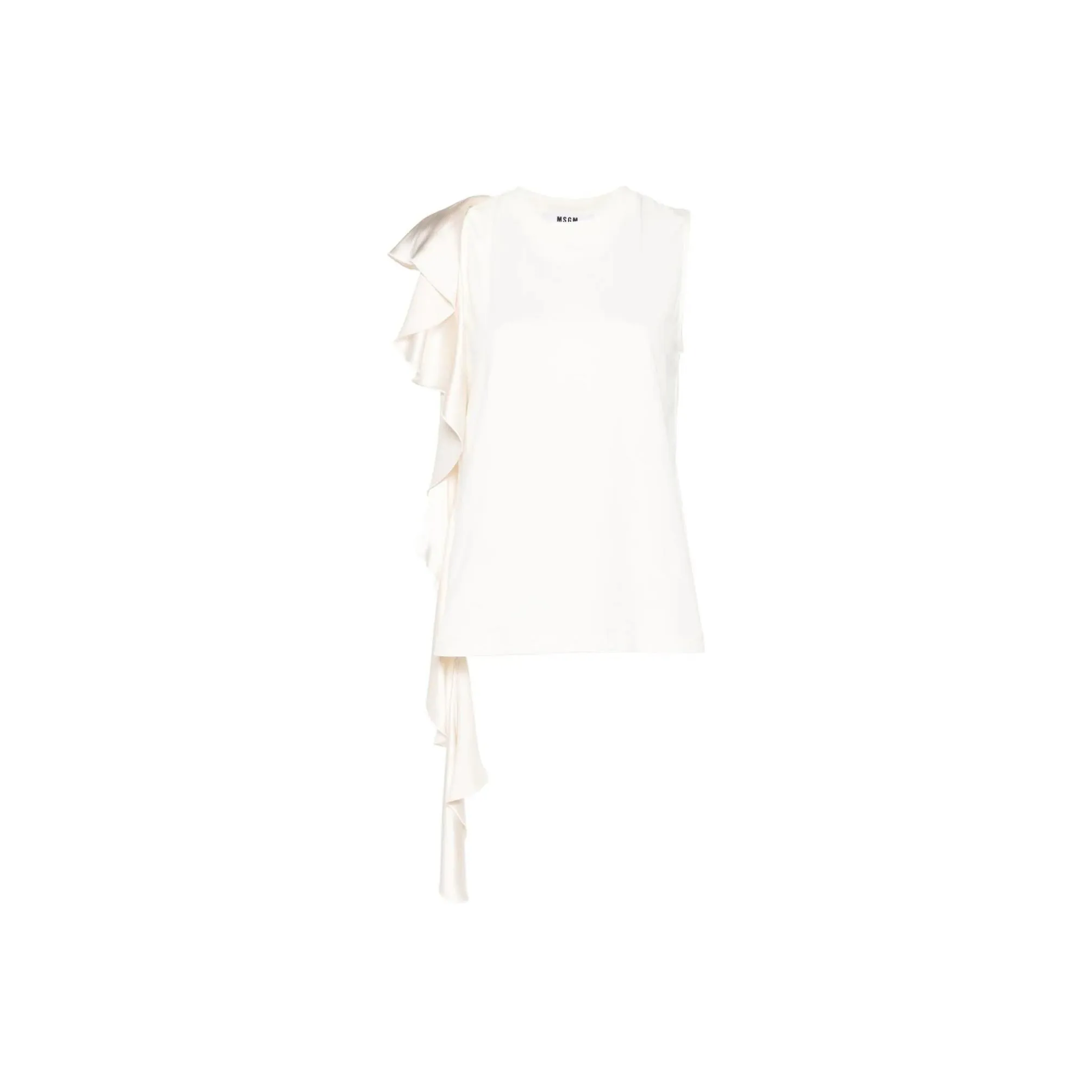 MSGM Draped detail Cotton Blouse