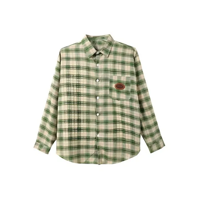 DOSOHEB Рубашка Женская Зеленая Клетка