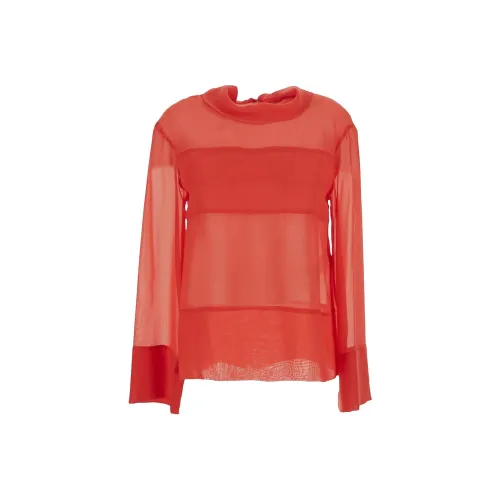 ERIKA CAVALLINI Red Женские Шифоновые рубашки