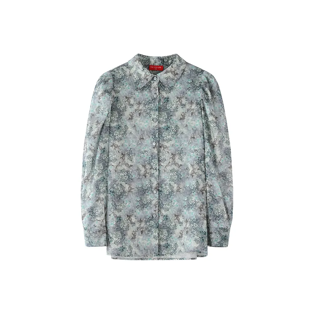 THE SEA LIFE Рубашка Женская Небесно-голубая
