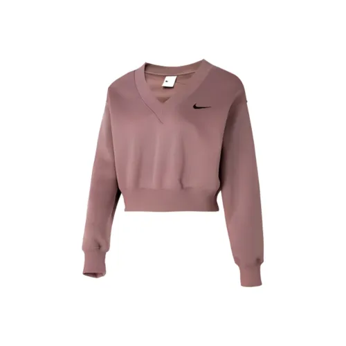 NIKE Дымчато-лиловый Красный Женские Свитшоты