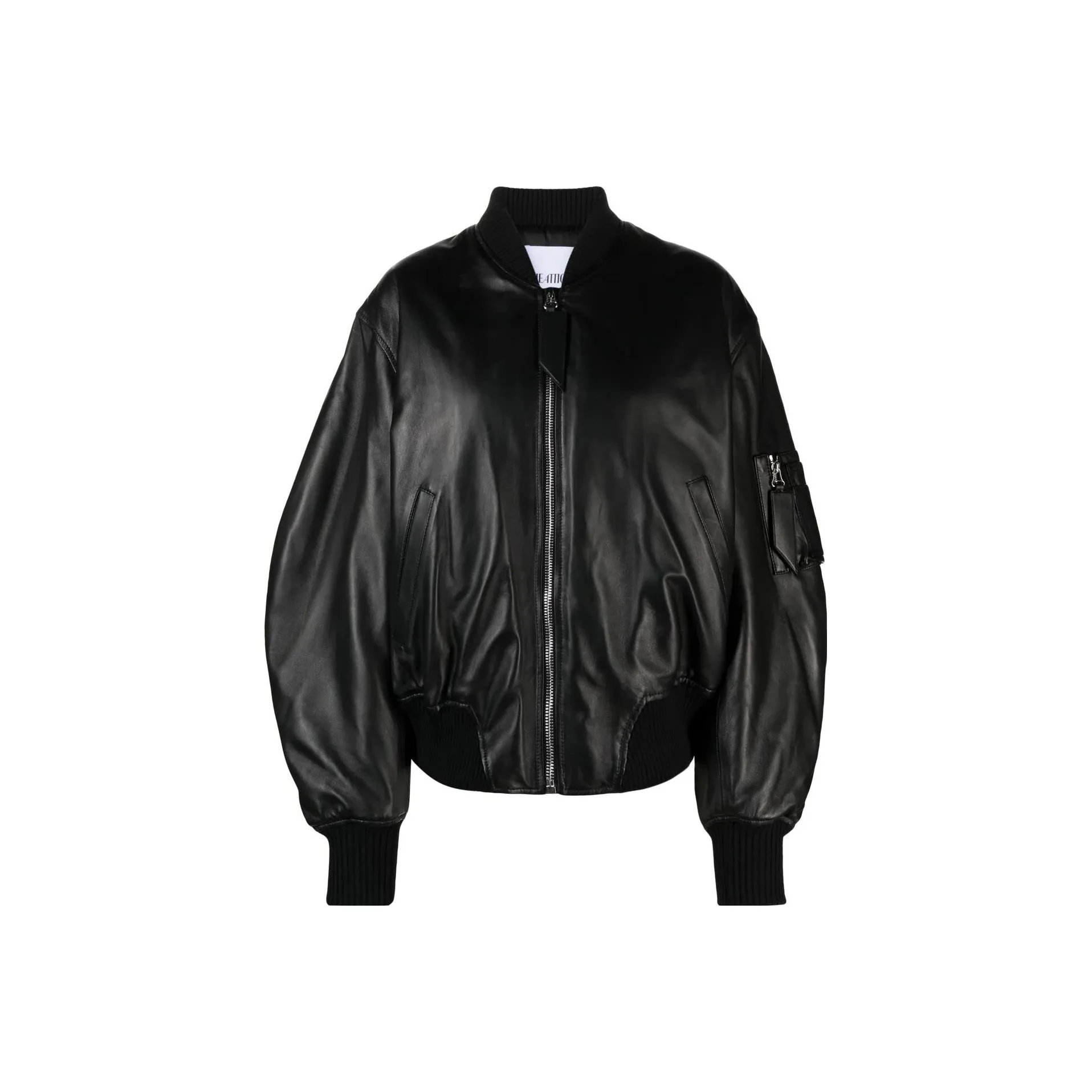 gathered-hem bomber jacket Nero