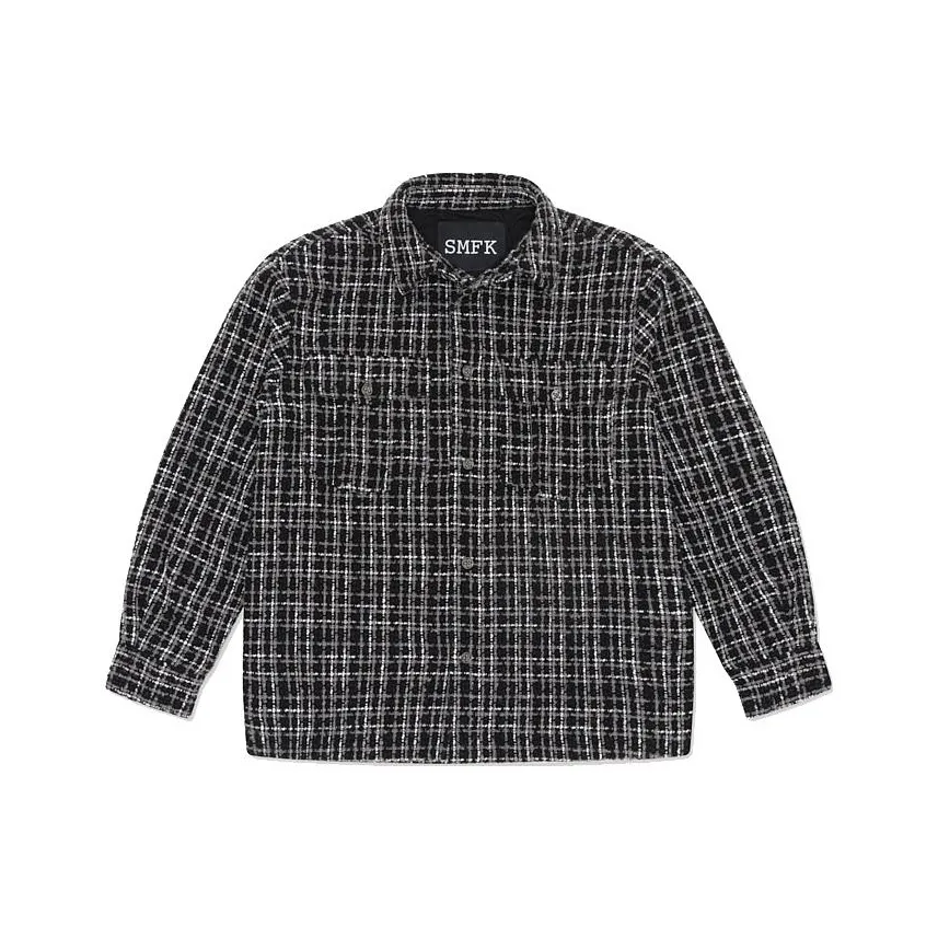 SMFK Jackets Women's Black White Wheat Field Plaid