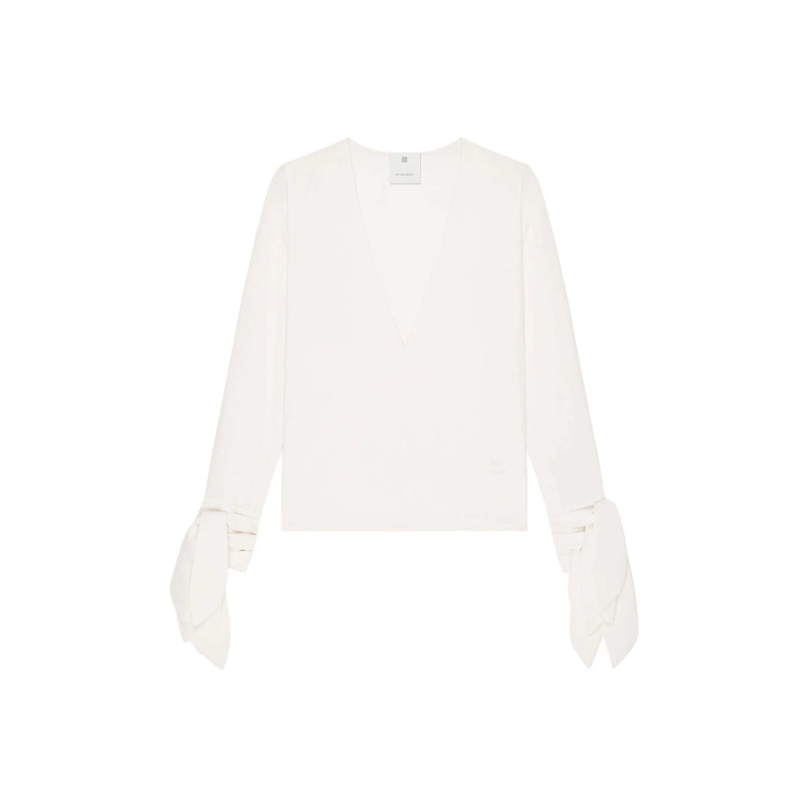 Givenchy V Neck Ruffled Blouse
