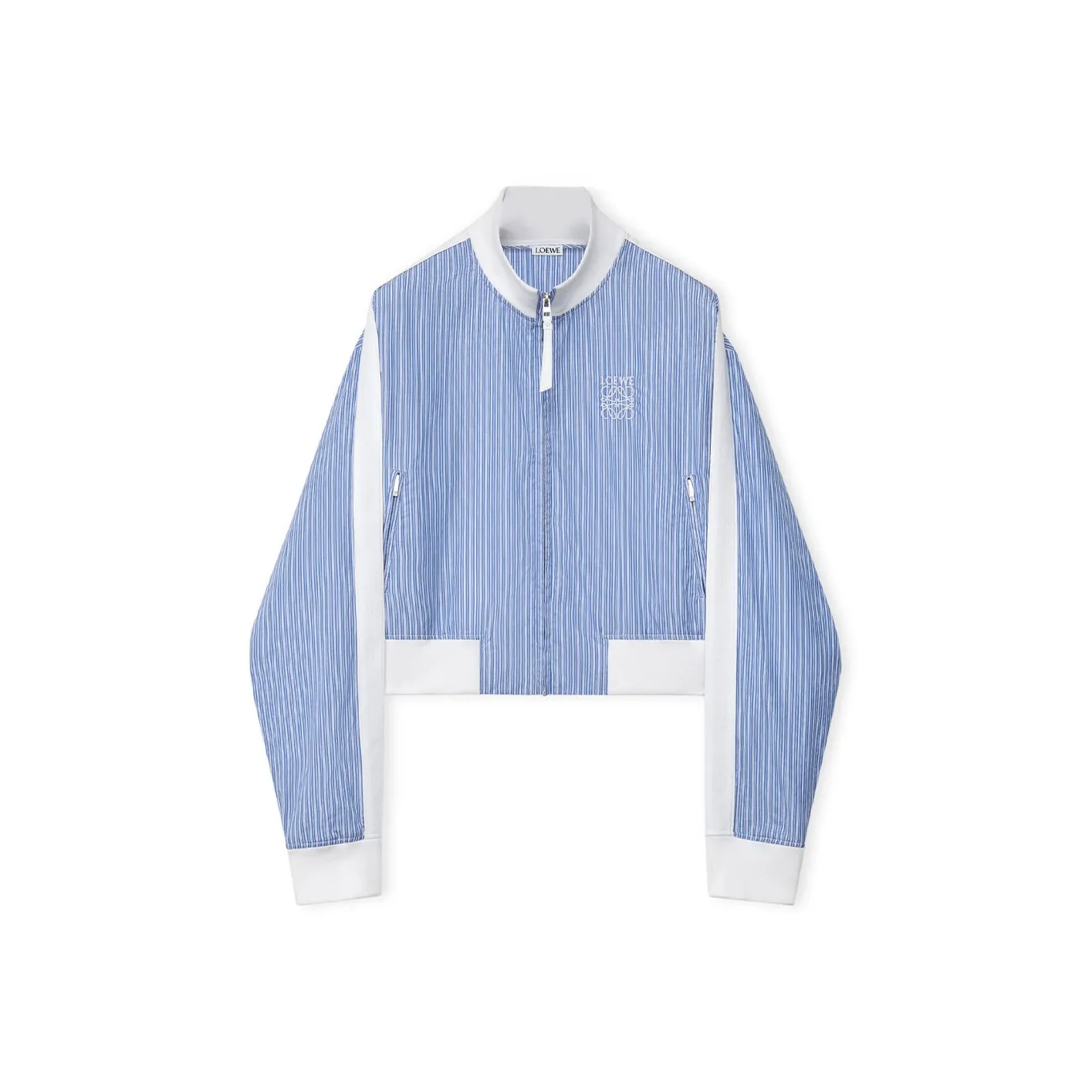 LOEWE Tracksuit Jacket In Striped Cotton Jackets & Coats Women's Blue