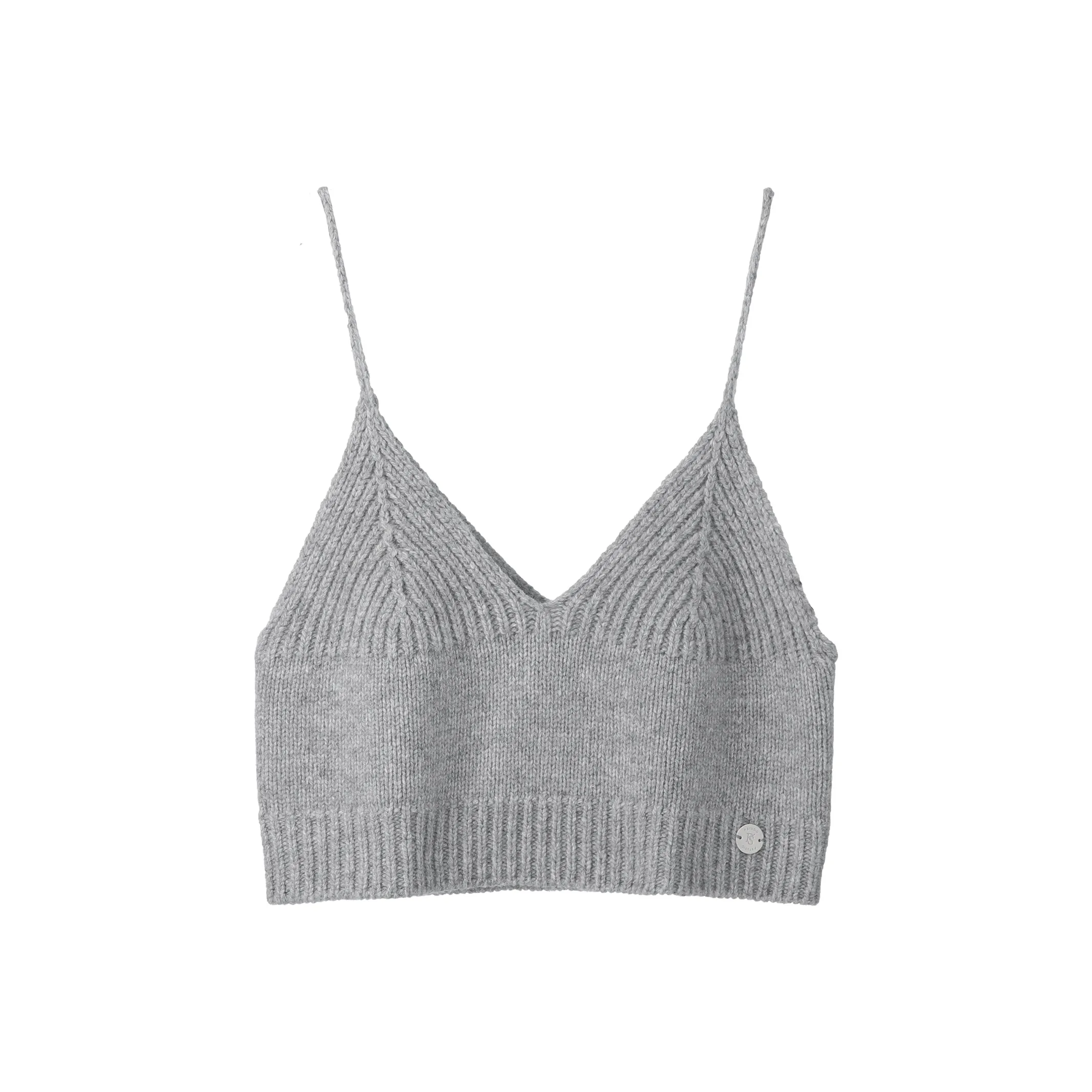 Fstudio Корейский стиль Маленький Горячая девушка Овечья шерсть Верхняя одежда Топ Трикотажная ткань Топ на бретелях Женские